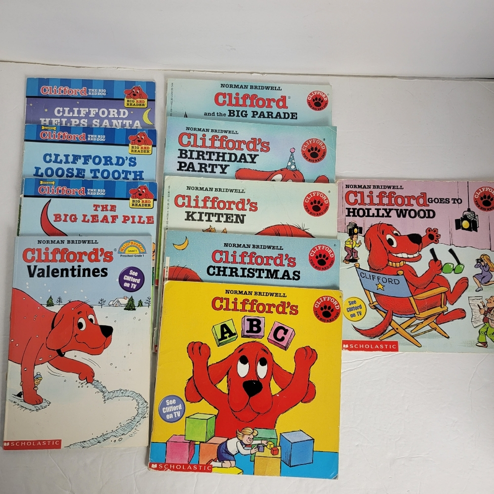 Vintage Clifford Books Set of 10 80s - 00s Norman Bridwell